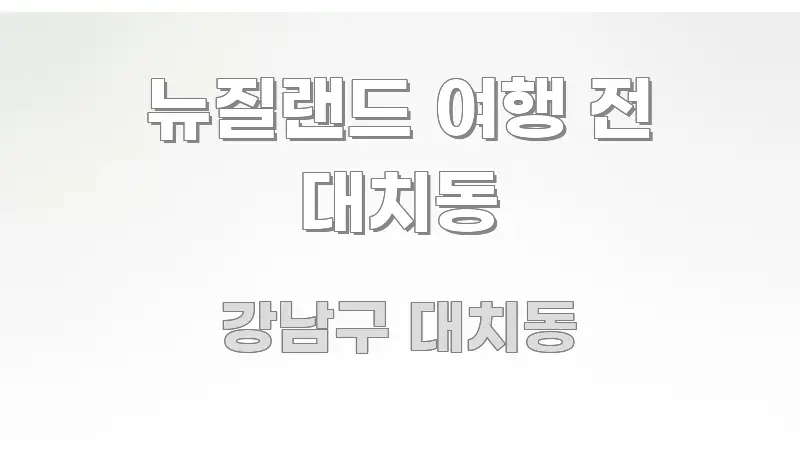 뉴질랜드 여행 전 대치동 명확하게 정리된 핵심 요약 디자인 카드 - 내용 요약을 위한 이미지