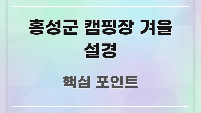 홍성군 캠핑장 겨울 설경 요점만 뽑아낸 블로그 섹션 구분 이미지 - 가독성을 높이는 이미지