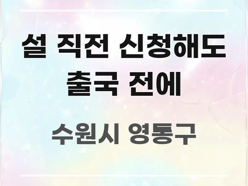 설 직전 신청해도 출국 전에 한눈에 보기 좋게 요약한 글 소개 썸네일 이미지