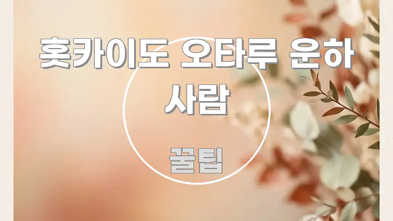 홋카이도 오타루 운하 사람 한 번에 이해되는 정보 전달형 표지 이미지 - 가독성을 높이는 이미지
