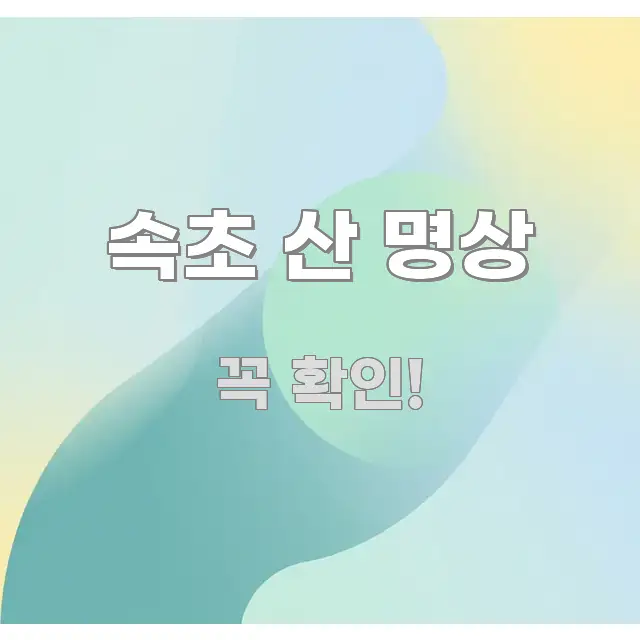 속초 산 명상 핵심 키워드 중심의 정보 요약 인포그래픽 이미지 - 내용 요약을 위한 이미지