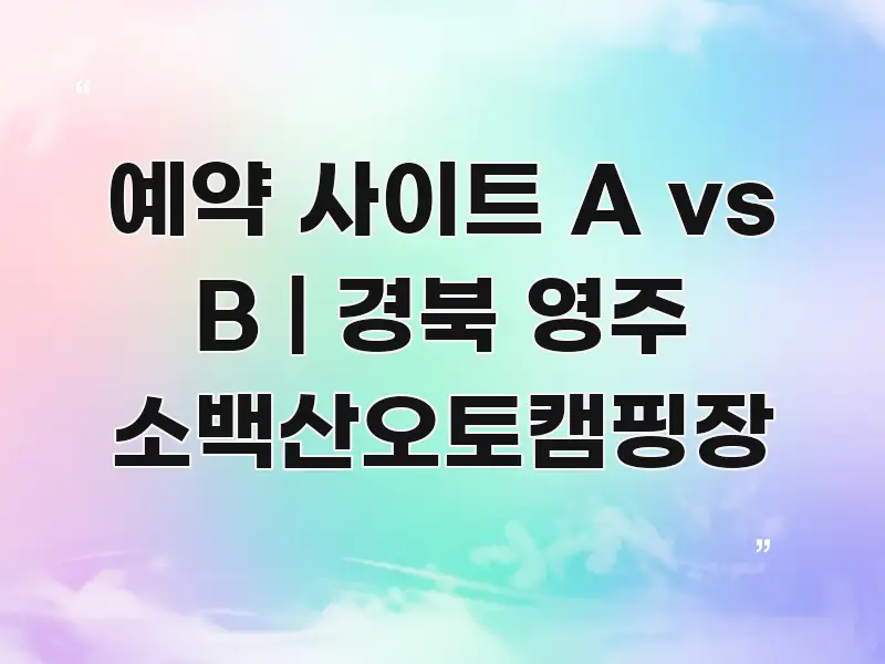 예약 사이트 A vs B | 경북 영주 소백산오토캠핑장 독자를 위해 선별한 정보 카드 디자인 이미지