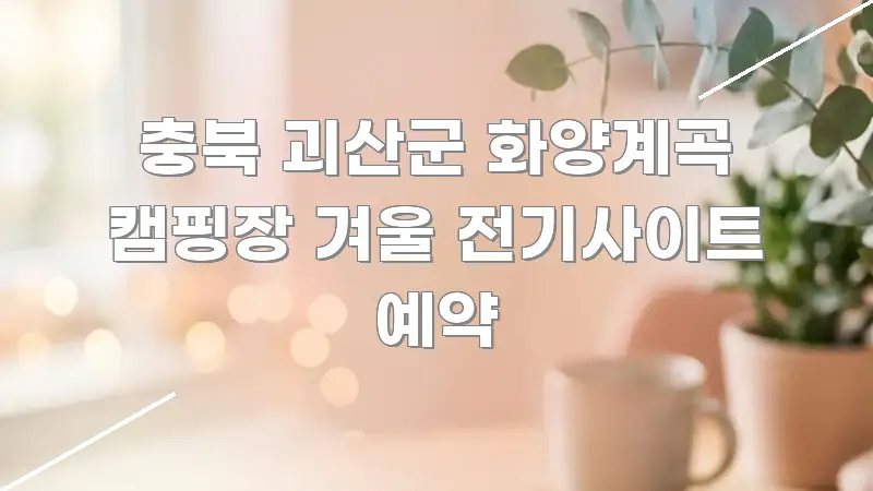 충북 괴산군 화양계곡 캠핑장 겨울 전기사이트 예약 한눈에 들어오는 핵심 요약 디자인 카드 - 내용 요약을 위한 이미지