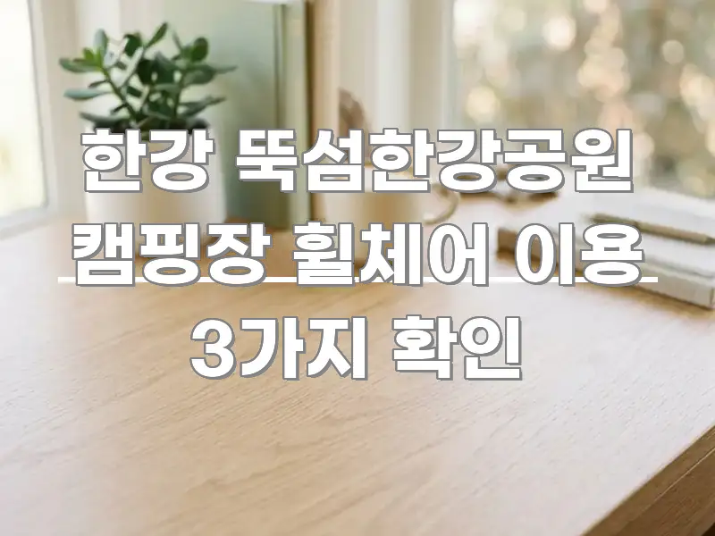 한강 뚝섬한강공원 캠핑장 휠체어 이용 3가지 확인 흥미롭게 구성한 깔끔한 인포그래픽 표지 - 참고용 이미지