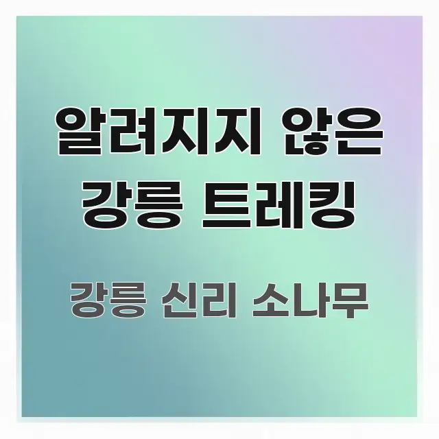 알려지지 않은 강릉 트레킹 요점만 뽑아낸 블로그 포스트 커버 이미지 - 본문 내용과 연관된 이미지