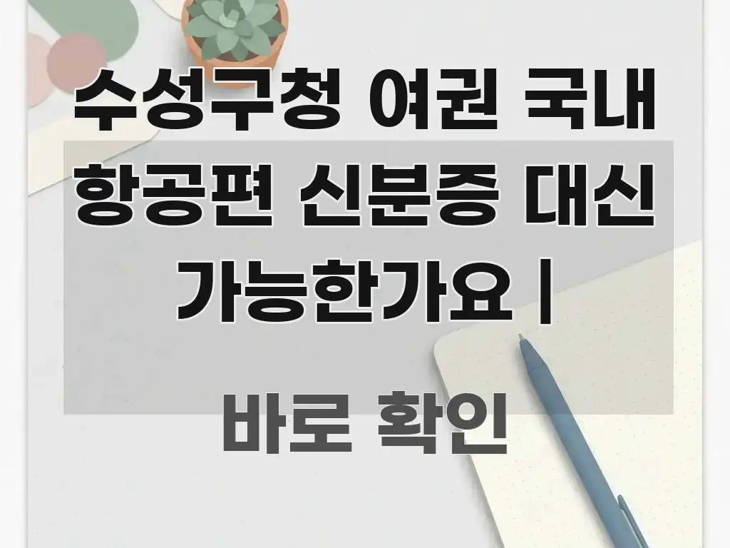 수성구청 여권 국내 항공편 신분증 대신 가능한가요 | 시선을 사로잡는 정보 요약 인포그래픽 이미지 - 가독성을 높이는 이미지