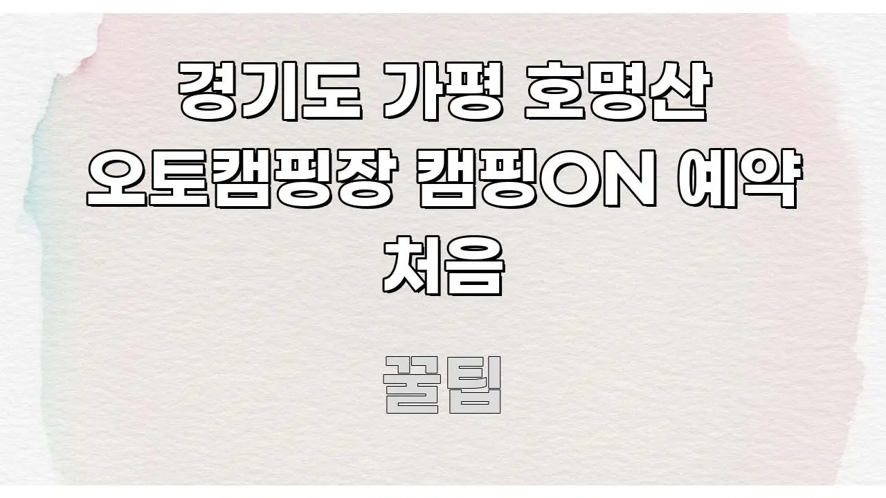 경기도 가평 호명산 오토캠핑장 캠핑ON 예약 처음 알기 쉽게 정리한 텍스트 포스터 이미지 - 독자 이해를 위한 이미지