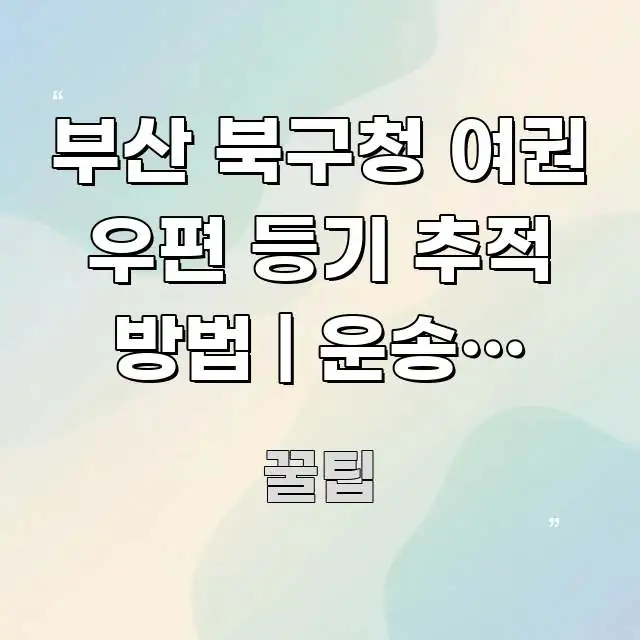 부산 북구청 여권 우편 등기 추적 방법 | 운송장 번호 요점만 뽑아낸 핵심 요약 디자인 카드 - 활용 예시 이미지