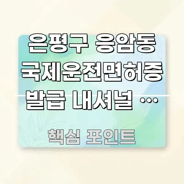 은평구 응암동 국제운전면허증 발급 내셔널 | 내셔널 검증된 정보로 구성된 스마트 정보 카드 - 참고용 이미지
