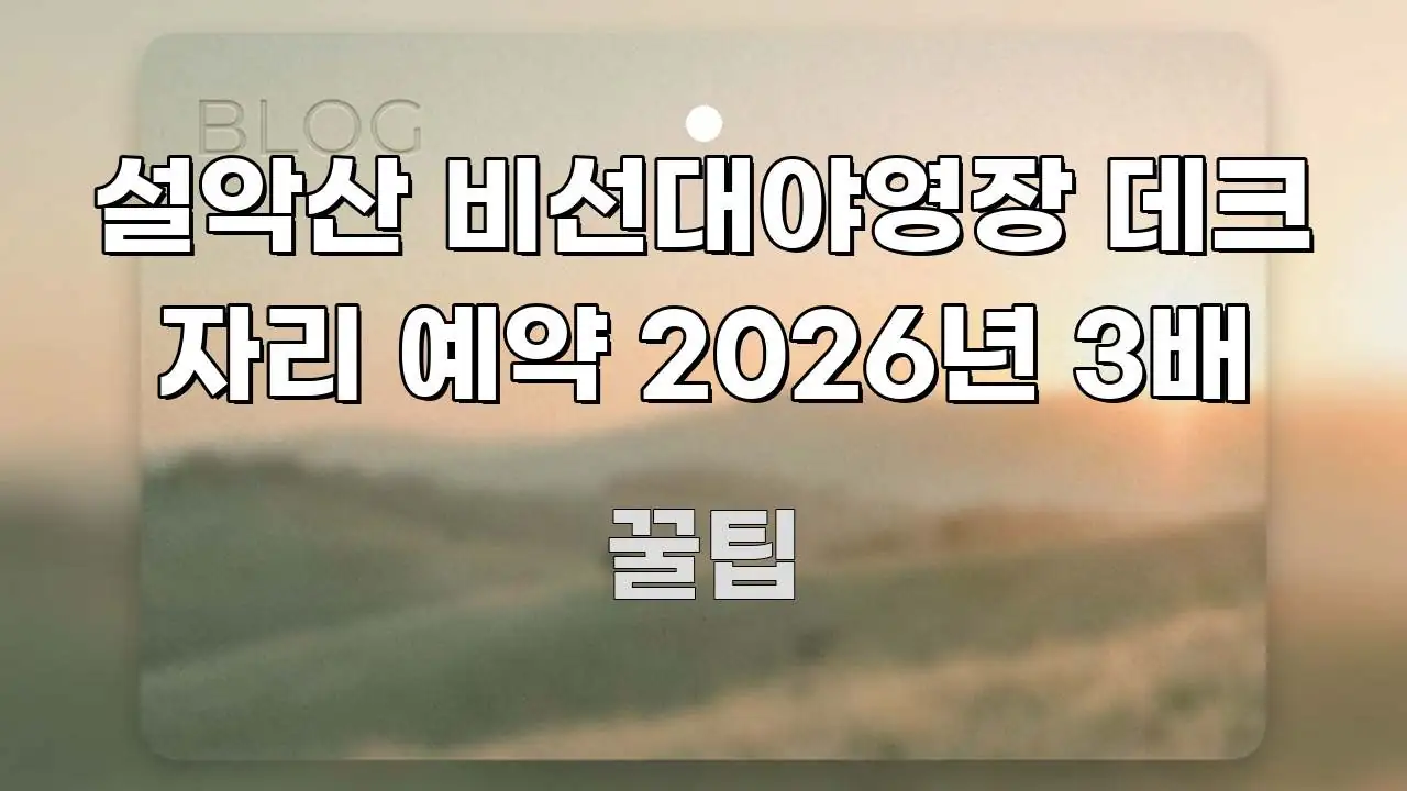 설악산 비선대야영장 데크 자리 예약 2026년 3배 한 번에 이해되는 블로그 포스트 커버 이미지 - 가독성을 높이는 이미지