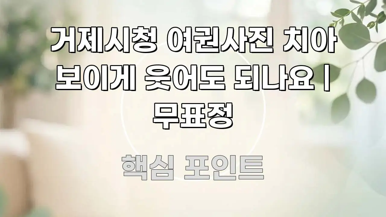 거제시청 여권사진 치아 보이게 웃어도 되나요 | 무표정 바로 활용 가능한 텍스트 중심 디자인 표지 - 본문 내용과 연관된 이미지
