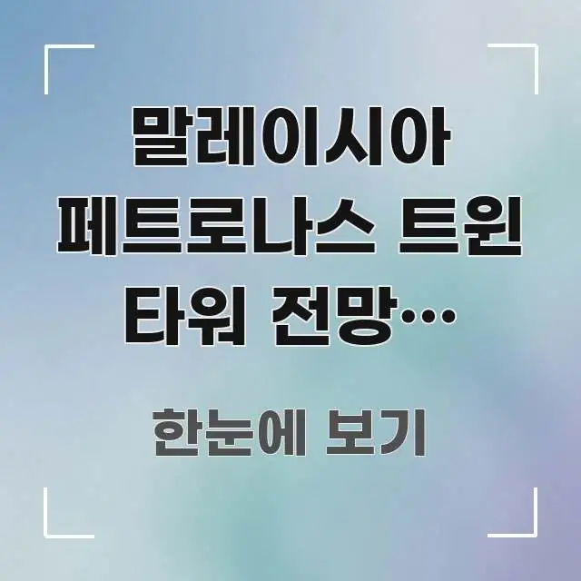 말레이시아 페트로나스 트윈 타워 전망대 입장료 총정리 간결하고 명료한 정보 카드 디자인 이미지 - 활용 예시 이미지