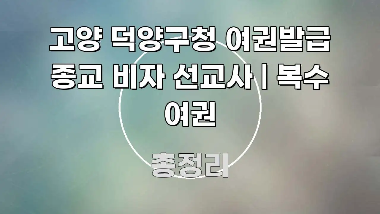 고양 덕양구청 여권발급 종교 비자 선교사 | 복수 여권 명확하게 정리된 가독성 높은 정보 이미지 - 독자 이해를 위한 이미지
