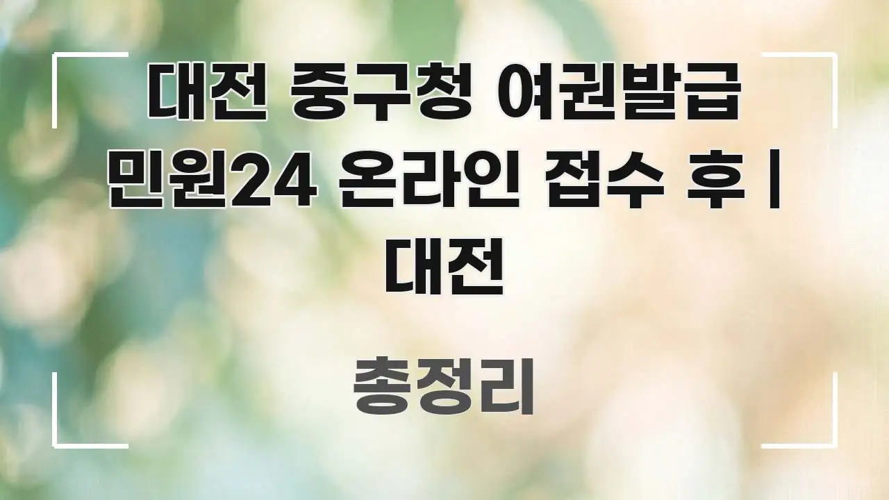 대전 중구청 여권발급 민원24 온라인 접수 후 | 대전 꼼꼼하게 정리된 블로그 섹션 구분 이미지 - 독자 이해를 위한 이미지