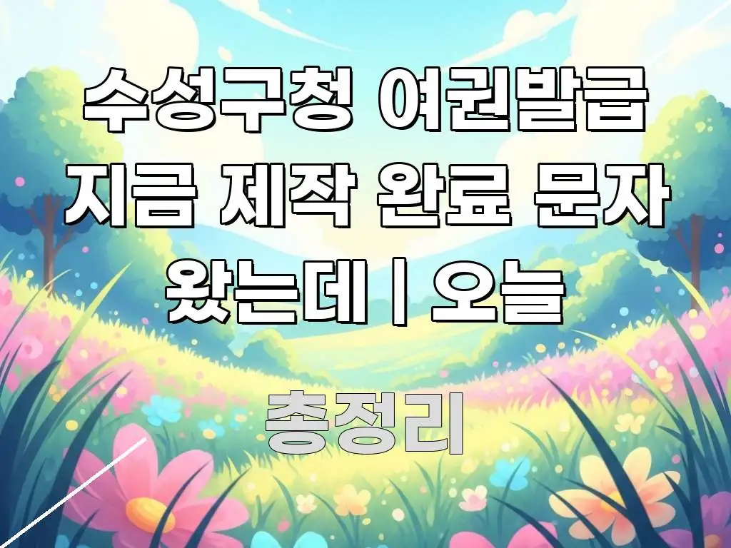 수성구청 여권발급 지금 제작 완료 문자 왔는데 | 오늘 핵심 정보 중심의 정보 전달형 표지 이미지
