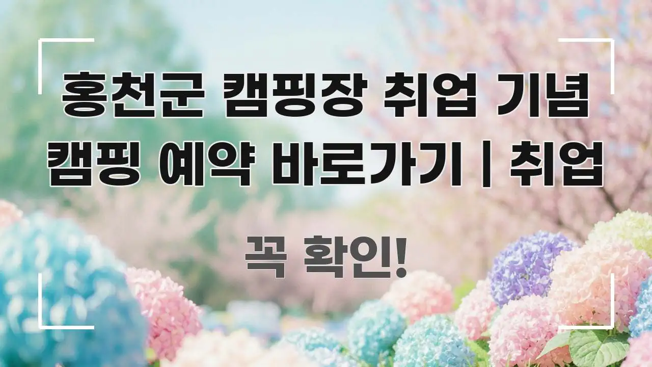 홍천군 캠핑장 취업 기념 캠핑 예약 바로가기 | 취업 흐름을 잡아주는 타이포그래피 블로그 표지