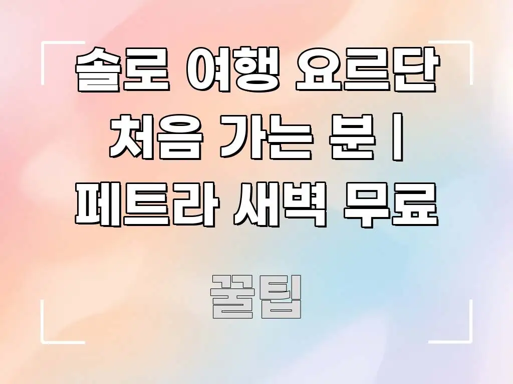 솔로 여행 요르단 처음 가는 분 | 페트라 새벽 무료 핵심만 담은 정보 요약 인포그래픽 이미지 - 독자 이해를 위한 이미지