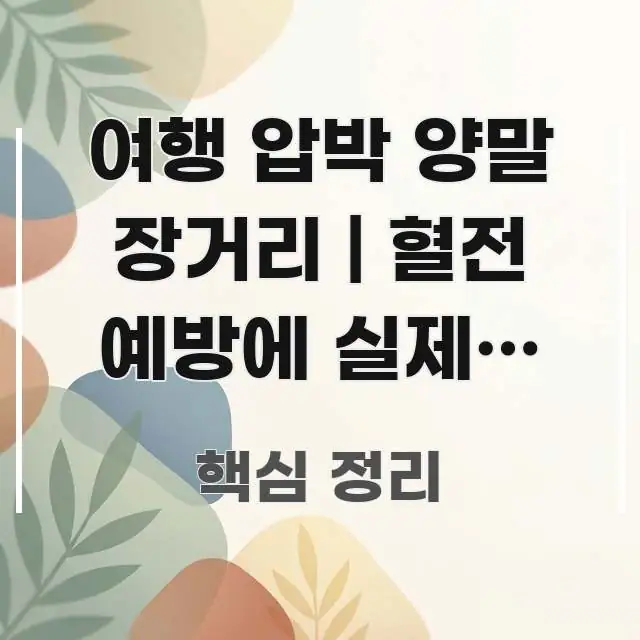 여행 압박 양말 장거리 | 혈전 예방에 실제로 효과 전문가가 선별한 깔끔한 인포그래픽 표지 - 참고용 이미지