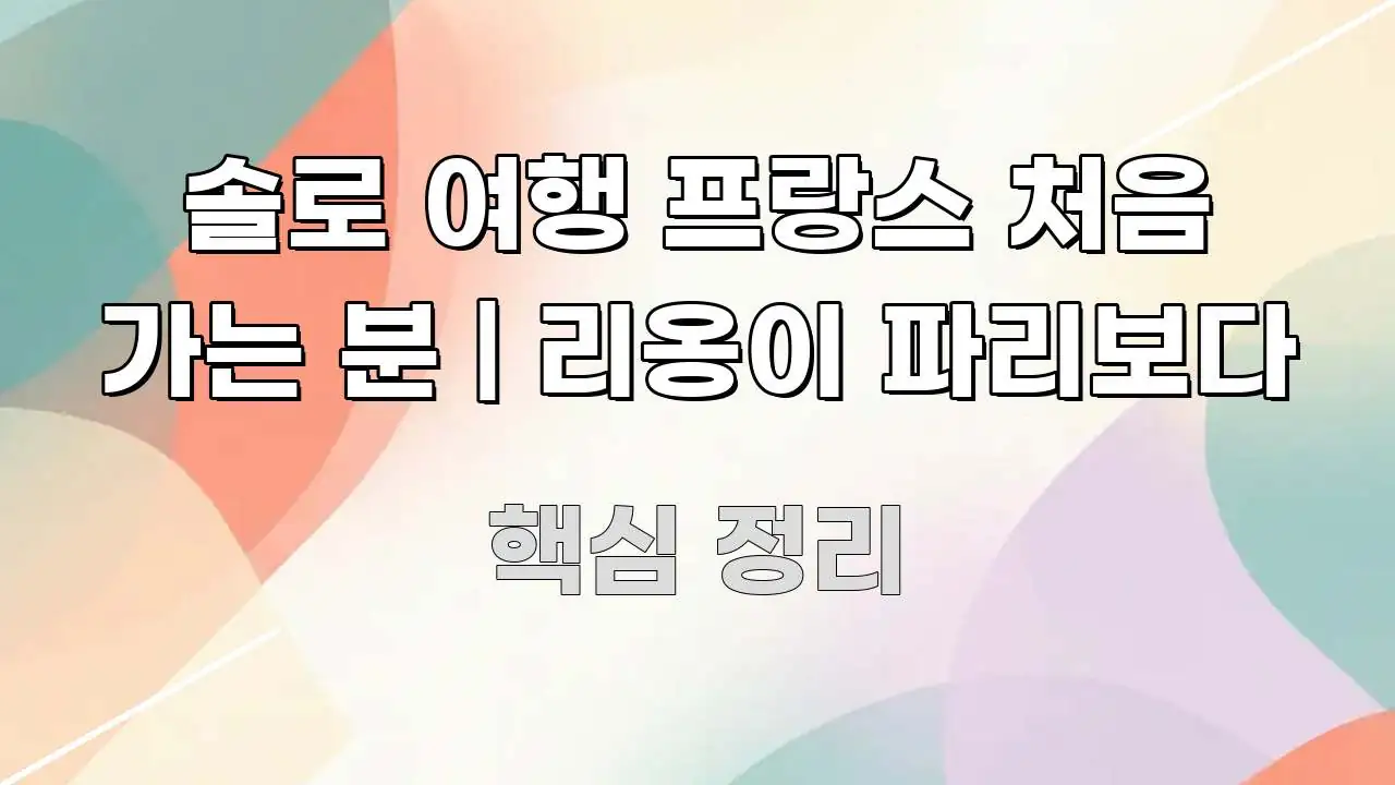 솔로 여행 프랑스 처음 가는 분 | 리옹이 파리보다 꼭 필요한 정보만 담은 텍스트 포스터 이미지 - 참고용 이미지