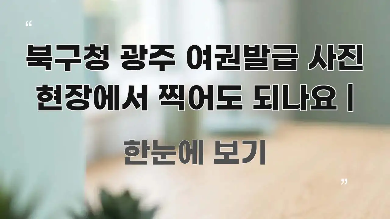북구청 광주 여권발급 사진 현장에서 찍어도 되나요 | 쉽게 읽히는 글 소개 썸네일 이미지 - 내용 요약을 위한 이미지