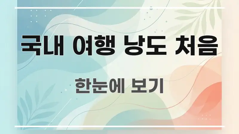국내 여행 낭도 처음 구조적으로 정리된 포스트 대표 비주얼 이미지 - 글 흐름을 돕는 시각 자료