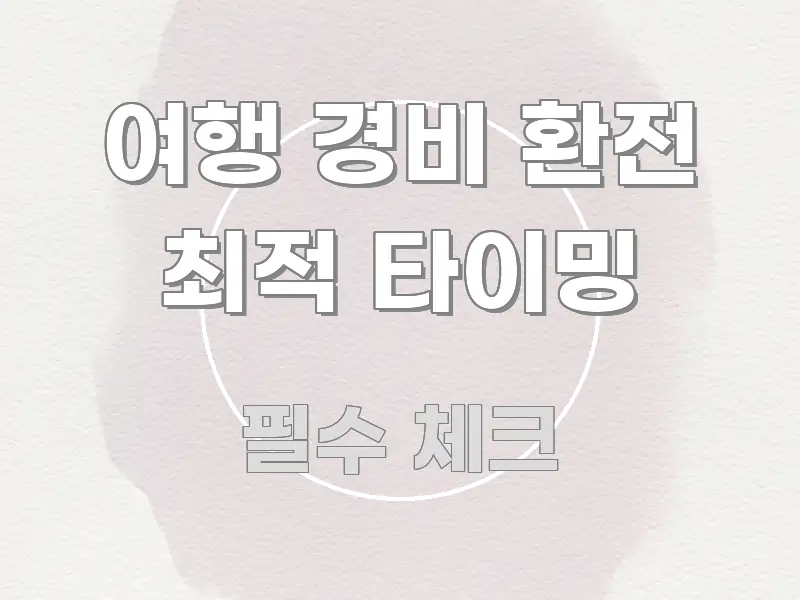 여행 경비 환전 최적 타이밍 핵심 개념을 담은 모던 카드뉴스 디자인