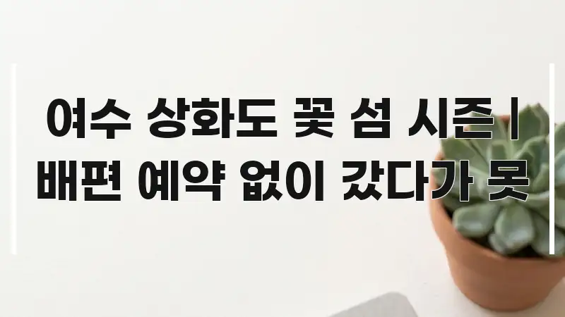 여수 상화도 꽃 섬 시즌 | 배편 예약 없이 갔다가 못 흐름을 잡아주는 모던 카드뉴스 디자인