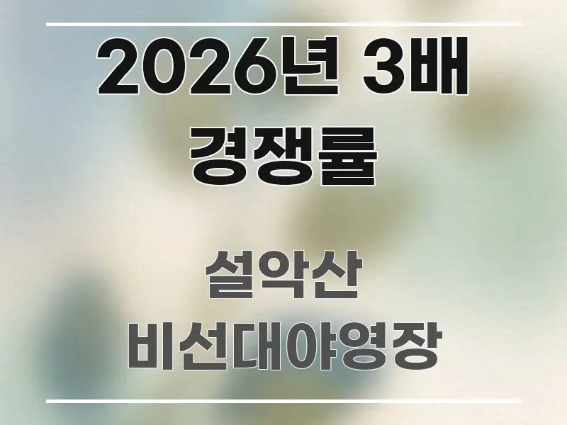 2026년 3배 경쟁률 꼭 알아야 할 정보를 담은 핵심 정리 썸네일 이미지 - 활용 예시 이미지