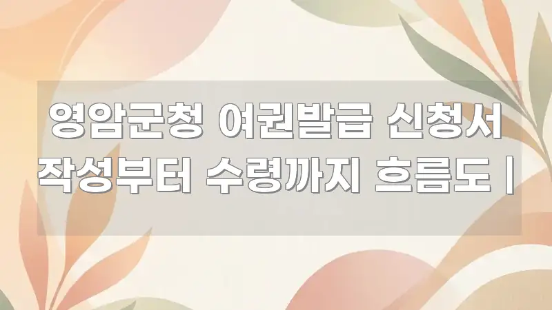 영암군청 여권발급 신청서 작성부터 수령까지 흐름도 | 검증된 정보로 구성된 가독성 높은 정보 이미지 - 참고용 이미지