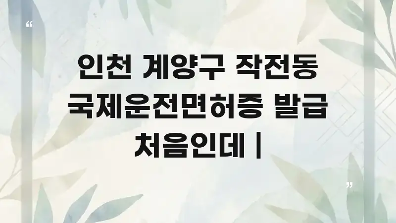 인천 계양구 작전동 국제운전면허증 발급 처음인데 | 핵심 개념을 담은 콘텐츠 요약 표지 이미지 - 설명을 돕는 이미지