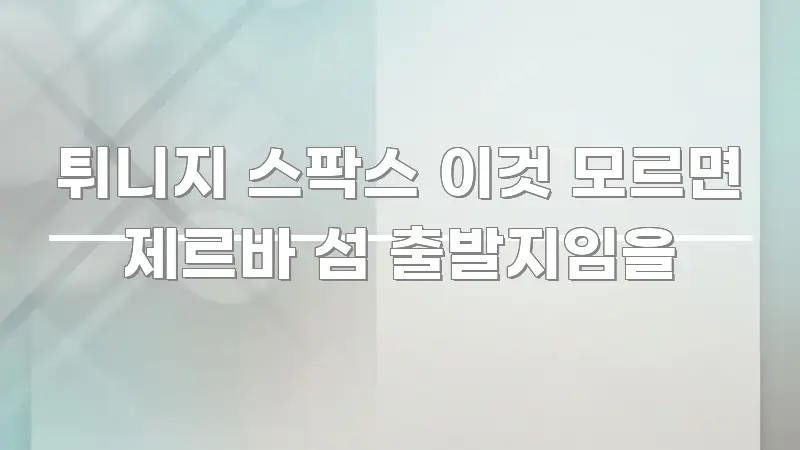튀니지 스팍스 이것 모르면 제르바 섬 출발지임을 명확하게 정리된 정보 정리 카드 이미지 - 본문 내용과 연관된 이미지