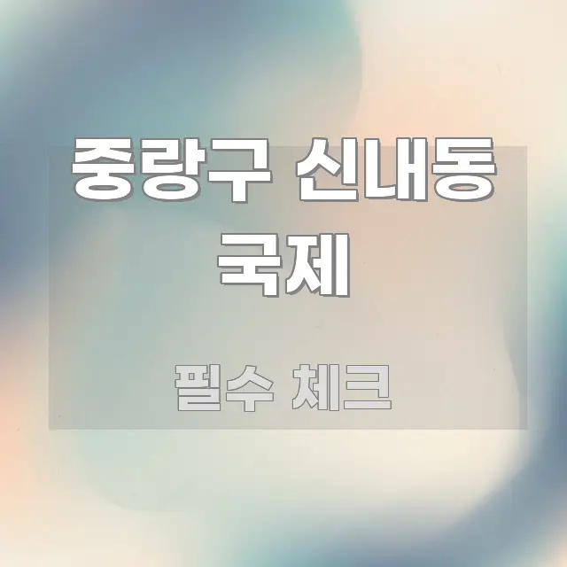 중랑구 신내동 국제 핵심 요점 중심의 글 소개 썸네일 이미지 - 내용 요약을 위한 이미지