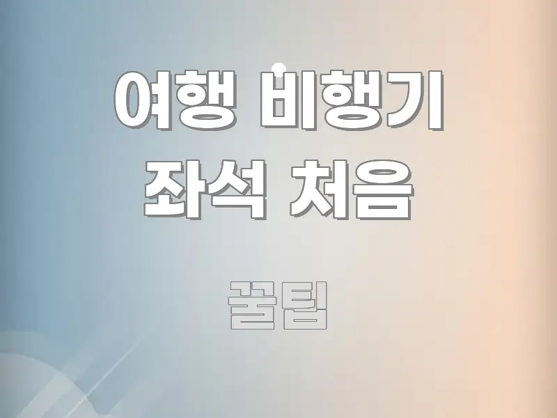 여행 비행기 좌석 처음 주요 포인트를 요약한 콘텐츠 요약 표지 이미지 - 가독성을 높이는 이미지