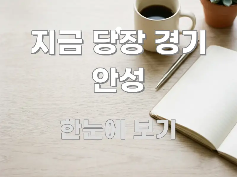 지금 당장 경기 안성 핵심 내용을 정리한 미니멀 블로그 썸네일 - 글 흐름을 돕는 시각 자료