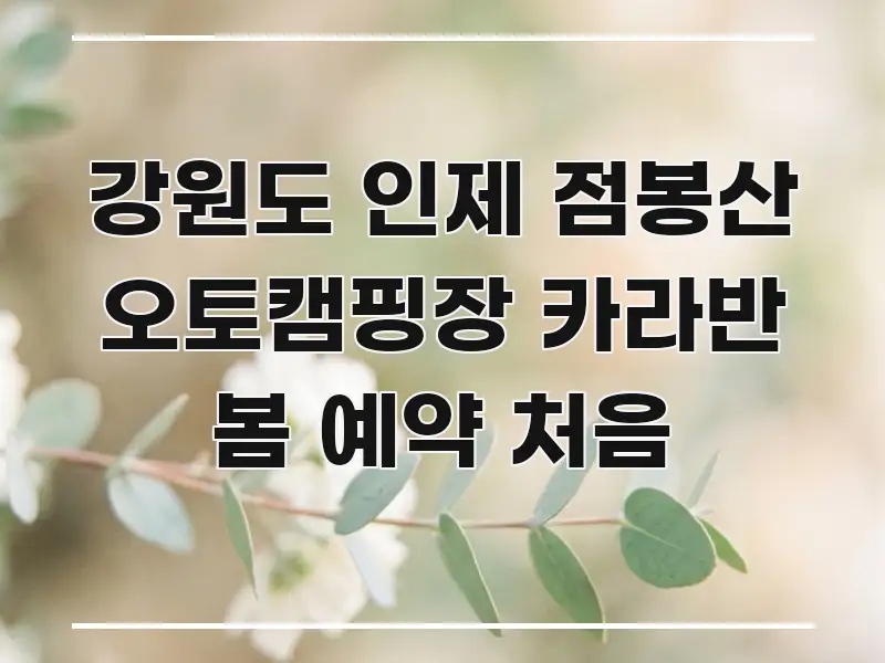 강원도 인제 점봉산 오토캠핑장 카라반 봄 예약 처음 한 번에 이해되는 가독성 높은 정보 이미지