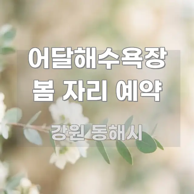 어달해수욕장 봄 자리 예약 간결하고 명료한 정보 요약 포스터 - 가독성을 높이는 이미지