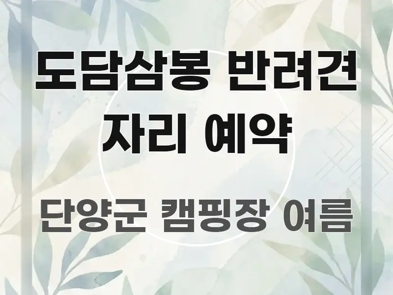 도담삼봉 반려견 자리 예약 구조적으로 정리된 블로그 섹션 구분 이미지 - 가독성을 높이는 이미지