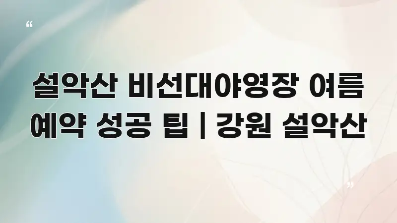설악산 비선대야영장 여름 예약 성공 팁 | 강원 설악산 실용적으로 정리한 스마트 정보 카드 - 내용 요약을 위한 이미지
