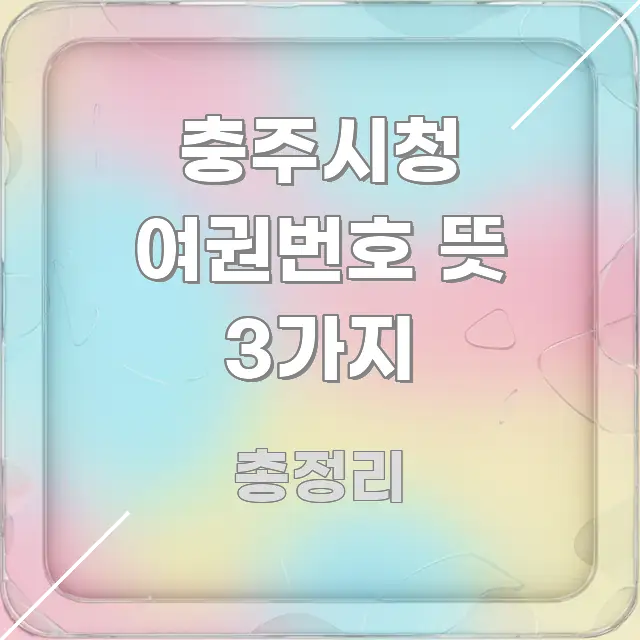 충주시청 여권번호 뜻 3가지 핵심 내용을 정리한 정보 카드 디자인 이미지 - 활용 예시 이미지