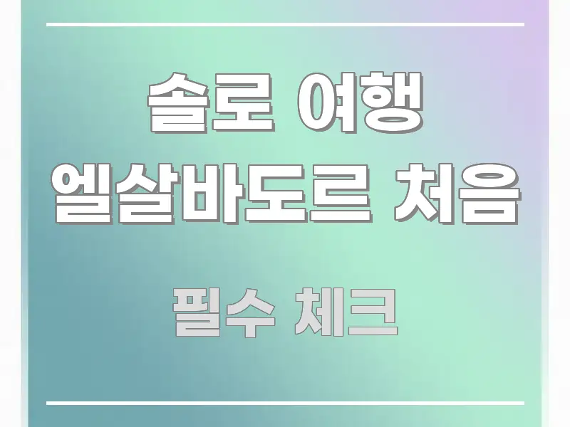 솔로 여행 엘살바도르 처음 한눈에 보기 좋게 요약한 정보 요약 인포그래픽 이미지 - 본문 내용과 연관된 이미지