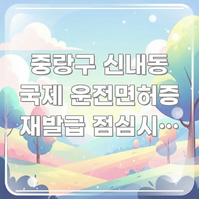 중랑구 신내동 국제 운전면허증 재발급 점심시간 방문 | 요점만 뽑아낸 스마트 정보 카드 - 설명을 돕는 이미지