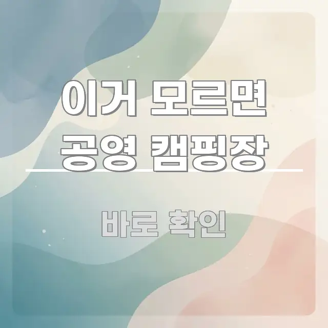 이거 모르면 공영 캠핑장 실생활에 도움되는 텍스트 포스터 이미지 - 가독성을 높이는 이미지