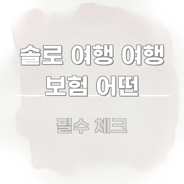 솔로 여행 여행 보험 어떤 신뢰할 수 있는 정보를 담은 텍스트 포스터 이미지