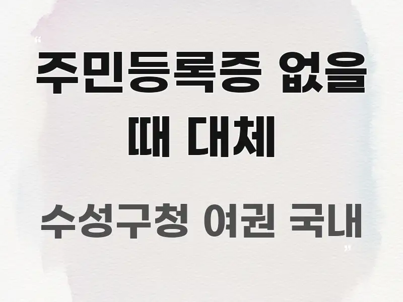 주민등록증 없을 때 대체 핵심 키워드 중심의 심플 타이포그래피 표지 - 가독성을 높이는 이미지