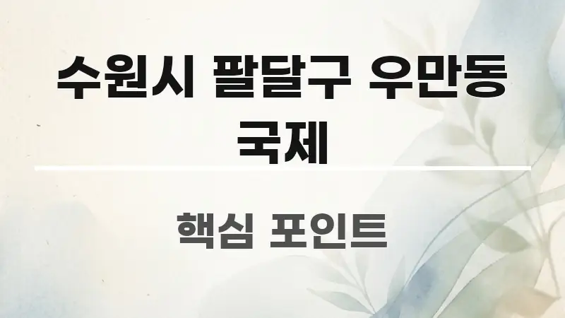 수원시 팔달구 우만동 국제 실용적으로 정리한 텍스트 포스터 이미지 - 활용 예시 이미지