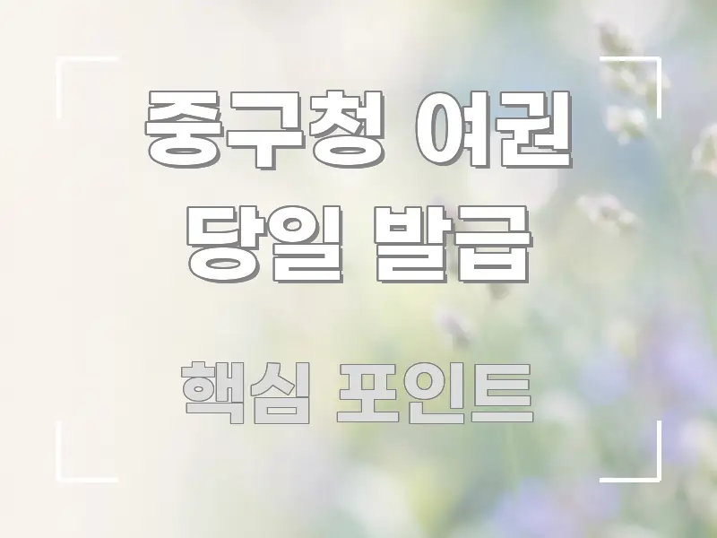 중구청 여권 당일 발급 가독성 높게 정리한 정보 전달형 표지 이미지 - 글 흐름을 돕는 시각 자료