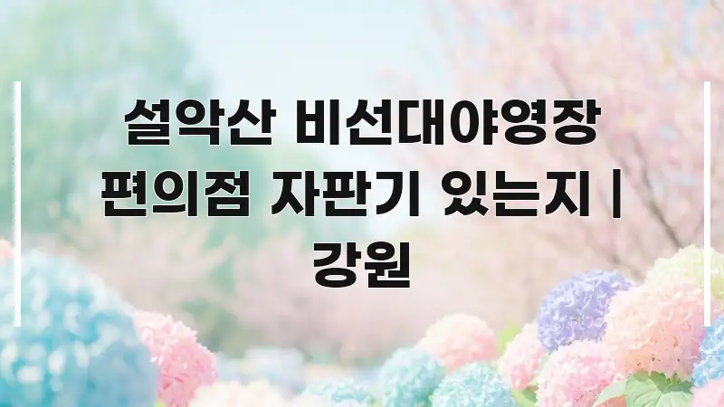 설악산 비선대야영장 편의점 자판기 있는지 | 강원 간결하고 명료한 스마트 정보 카드 - 참고용 이미지