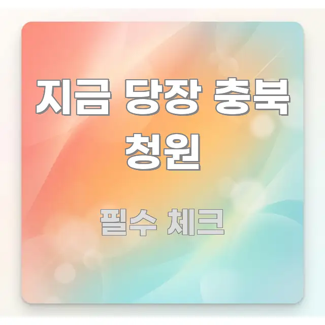 지금 당장 충북 청원 중요 내용만 뽑은 핵심 정리 썸네일 이미지 - 가독성을 높이는 이미지