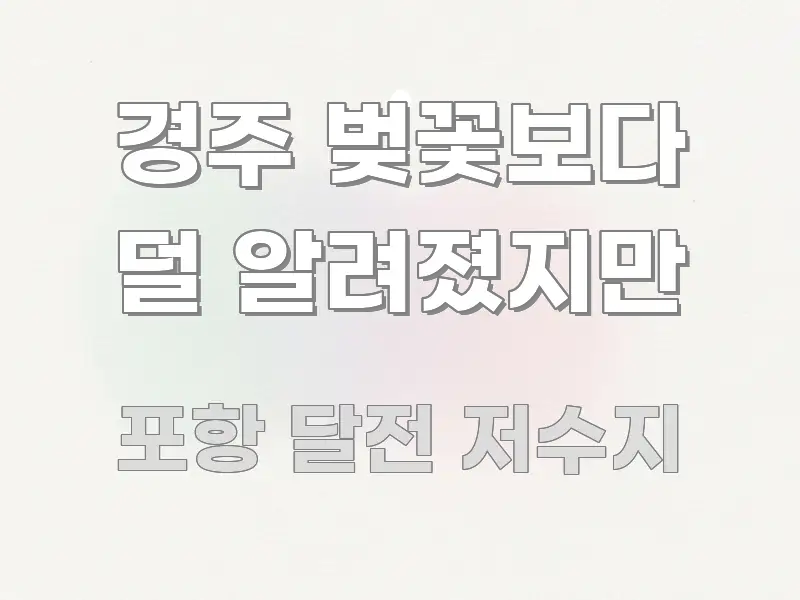 경주 벚꽃보다 덜 알려졌지만 한눈에 보기 좋게 요약한 타이포그래피 블로그 표지 - 본문 내용과 연관된 이미지