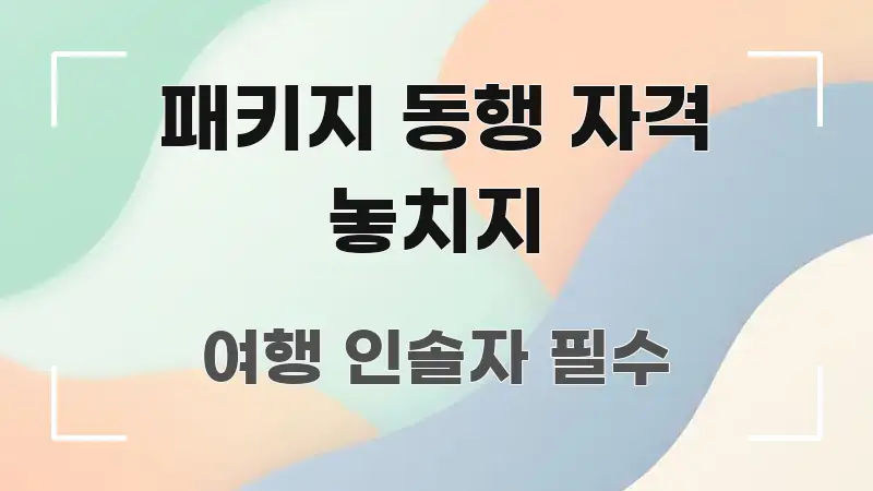패키지 동행 자격 놓치지 한 번에 이해되는 블로그 포스트 커버 이미지 - 내용 요약을 위한 이미지